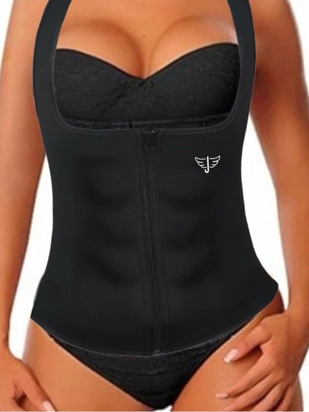 JAYEFO Black Neoprene Sauna Workout Vest – Small